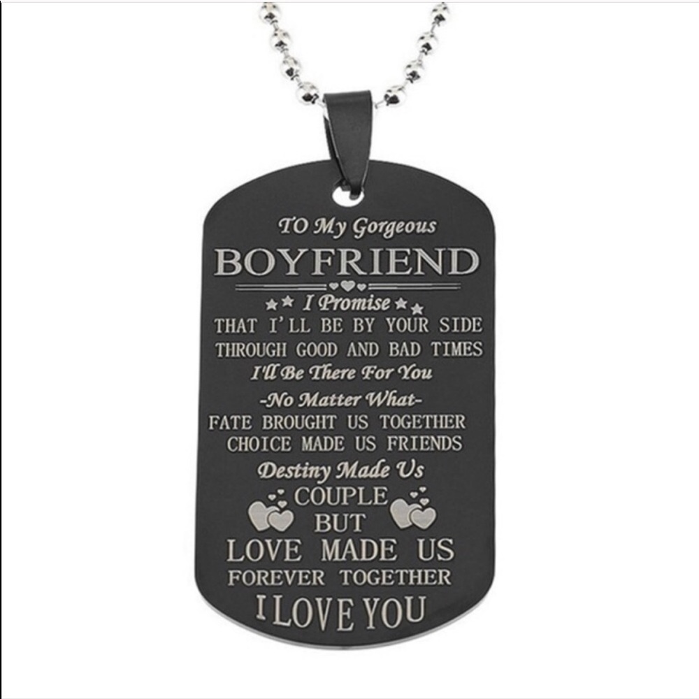 To My Boyfriend❤️Stainless Steel Dog Tag Necklace